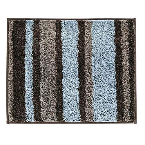 Product Cover mDesign Soft Microfiber Polyester Non-Slip Rectangular Spa Mat Rugs, Plush Water Absorbent, Striped - for Bathroom Vanity, Bathtub/Shower, Machine Washable, 21