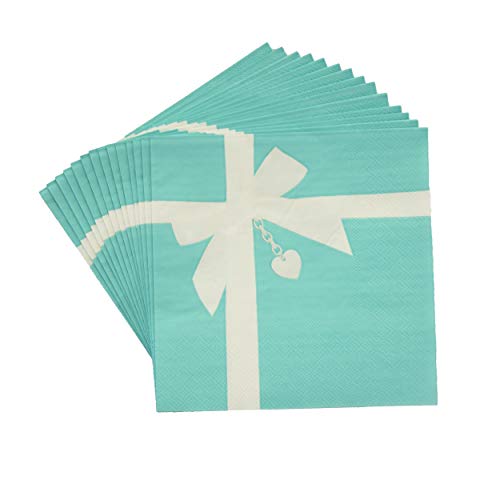 Product Cover Havercamp Favorite Blue Box Luncheon Napkins | 16 Count | Great for Kid's Birthday Party, Sweet 16, Girl's Debut, Bridal Shower, Wedding Event, Prom Night