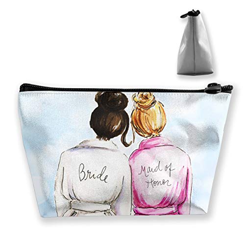 Product Cover Bride With Maid Of Honor Bestie Gifts Storage Bag With Zipper Closure For Makeup Cosmetics Portable