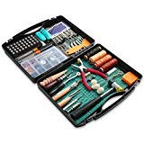 Product Cover 273 Pieces Leather Working Tools and Supplies with Leather Tool Box Cutting Mat Hammer Stamping Tools Needles Snaps and Rivets Kit Perfect for Stitching Punching Cutting Sewing Leather Craft Making