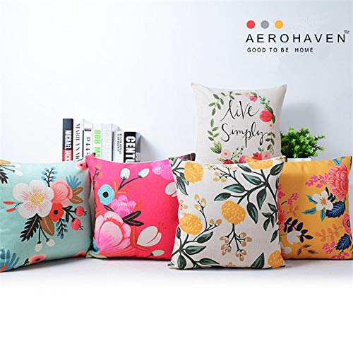 Product Cover AEROHAVEN Cotton Decorative Throw Pillow/Cushion Covers (Multicolour, 16 x 16 inch) Set of 5