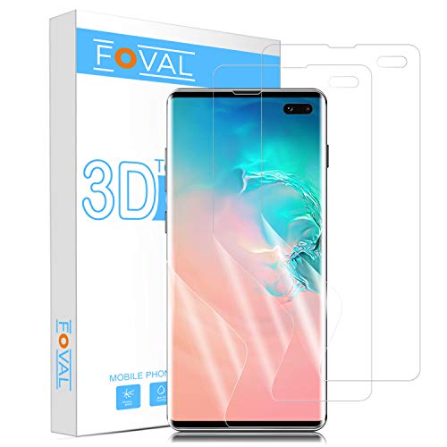 Product Cover Galaxy S10 Plus Screen Protector [3-Pack][NOT Glass], Foval Full Coverage Screen Protector for Samsung Galaxy S10+ HD Clear Anti-Bubble Film (Case Friendly)