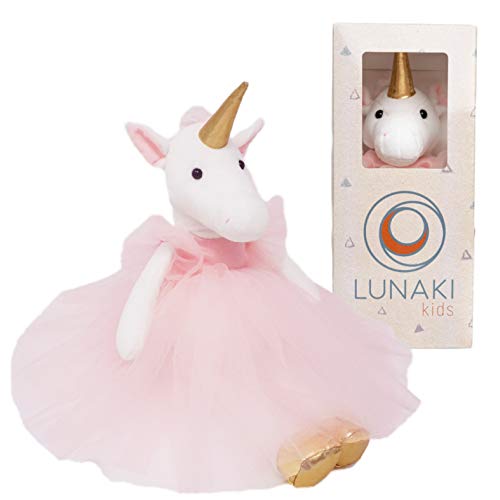 Product Cover Lunaki Unicorn Stuffed Animal Plush Toy in Pink Tutu Dress - Premium Gift for Girls, Great Toys for Birthday, Baby Shower & Christmas - 19 inches