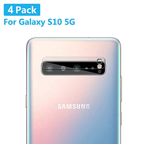 Product Cover Tamoria [4 Pack] Galaxy S10 5G Camera Screen Protector 0.2MM One Second Fit Ultra Thin HD Organic Tempered Glass Camera Lens Protector for Samsung Galaxy S10 5G