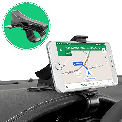 Product Cover Dashboard Cellphone Holder Clip, PKYAA HUD Design Car Phone Mount, Durable Anti-Slip Vehicle Mount Compatible with Most Smartphones