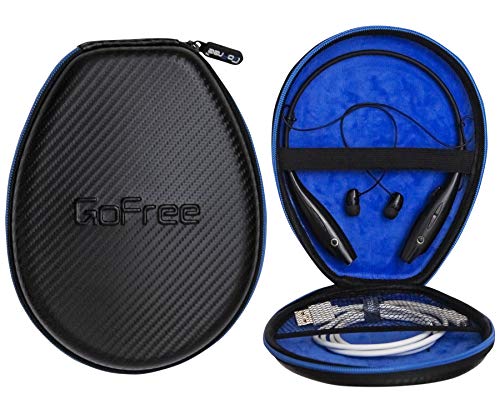 Product Cover GoFree Headphone Case for Collar/Neck Band/Behind The Neck/Necklace Headphones (Size: Small/Carbon Fiber Black)