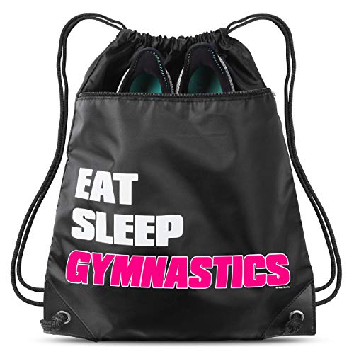 Product Cover Eat Sleep Gymnastics Sack Drawstring Bag For Youth Girls Boys Kids 18