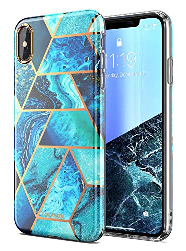 Product Cover i-Blason Cosmo Lite Series Designed for iPhone Xs Max 2018 Release, Hybrid Slim Protective Bumper Case with Camera Protection, Blue, 6.5