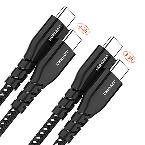 Product Cover USB C to USB C Cable 3A JianHan 2 Pack (3.3ft+3.3ft) USB Type C Fast Charger Braided Charging Cord for MacBook Pro,iPad Pro 2018,Google Pixel 2/3/3A/2 XL/3 XL/3A XL,Nexus 6P 5X,Huawei Matebook (Black)