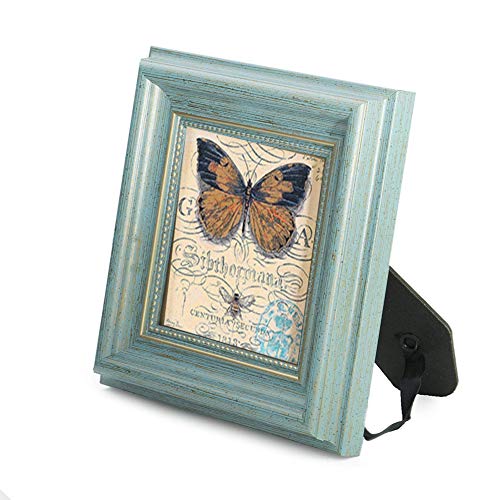 Product Cover AMHOME 4x4 Photo Frame Blue Picture Frame Desktop Display Mount on The Wall.