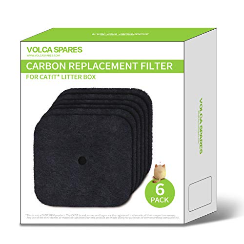 Product Cover Volca Spares Carbon Replacement Filter for Catit Litter Box, Precut, Pack of 6