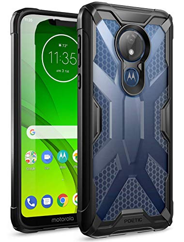 Product Cover Moto G7 Power Case, Moto G7 Supra Case, Moto G7 Optimo Maxx Case, Poetic Rugged Protective Bumper Cover, Military Grade Drop Tested, Affinity Series, DO NOT FIT Moto G7/ G7 Play, Frost Clear/Black