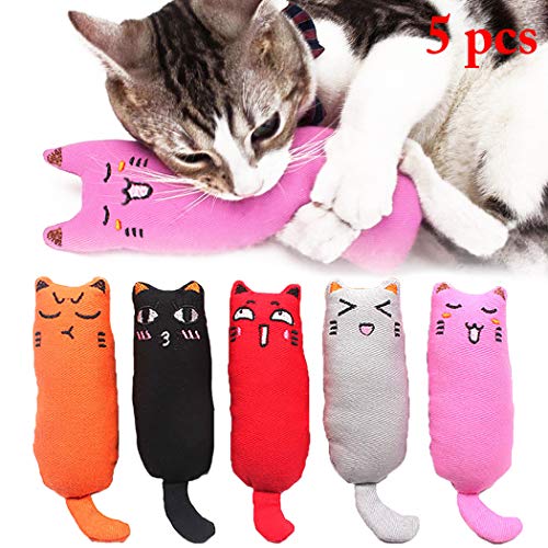 Product Cover Legendog 5Pcs Catnip Toy, Cat Chew Toy Bite Resistant Catnip Toys for Cats,Catnip Filled Cartoon Mice Cat Teething Chew Toy