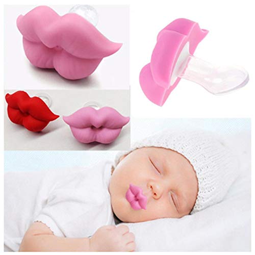 Product Cover Eubell Newborn Infants Silicone Pacifier Cute Lip Mouth Baby Soother Pacifier 2.1 x 1.2inch