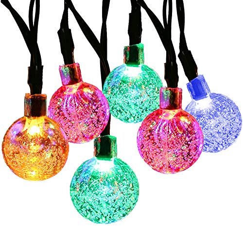 Product Cover SUPSOO Solar String Light 20ft 30 LED Crystal Ball Waterproof String Lights Solar Powered Lighting for 8 Modes Lighting for Patio,Lawn,Garden,Wedding,Party,Christmas Decorations(Multi-Color)