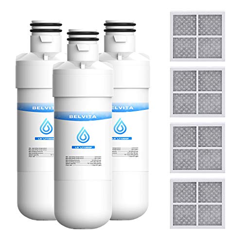 Product Cover LT1000P Refrigerator Water Filter and Air Filter, Compatible with LG LT1000P, LT1000PC, MDJ64844601, ADQ747935, Kenmore 46-9980, and LG LT120F, ADQ73214404 Air filter Combo