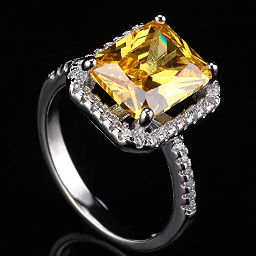 Product Cover Fashion Women Jewelry 925 Silver Citrine Wedding Jewelry Ring Gift