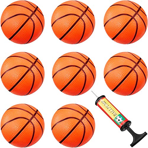 Product Cover 8 Pieces Mini Basketball Mini Hoop Basketballs Pool Basketball Toys with Inflation Pump for Beach Pool Sports Game Party Supplies