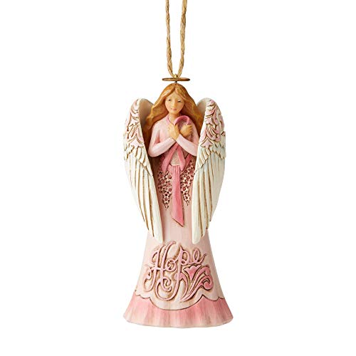 Product Cover Enesco Jim Shore Heartwood Creek Breast Cancer Angel Hanging Ornament
