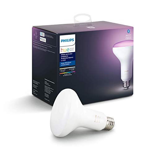 Product Cover Philips Hue White and Color Ambiance BR30 LED Smart Bulb, Bluetooth & Zigbee compatible (Hue Hub Optional), Works with Alexa & Google Assistant - A Certified for Humans Device