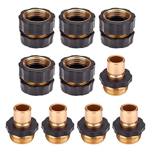 Product Cover Hose Quick Connector,5 Set 10PCS 3/4 Inch Garden Hose Fitting Quick Connector Adapter Male and Female