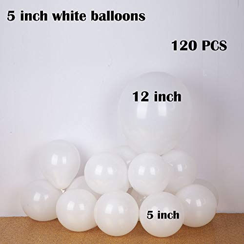 Product Cover 5 inch Latex Balloons Mini Party Balloons,White,Pack of 120