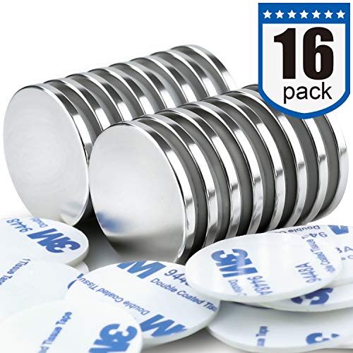 Product Cover DIYMAG Powerful Neodymium Disc Magnets, Strong, Permanent, Rare Earth Magnets. Fridge, DIY, Building, Scientific, Craft, and Office Magnets, 1.26 inch x 1/8 inch,16 Pack