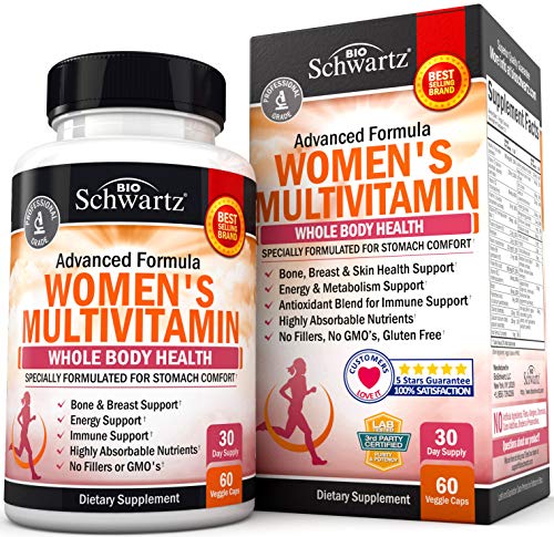 Product Cover Multivitamin for Women - Energy, Immune & Joint Support Supplement - with Vitamin D3 for Skin, Bone and Breast Support - Once Daily - Formulated for Stomach Comfort - Promotes Whole Body Health