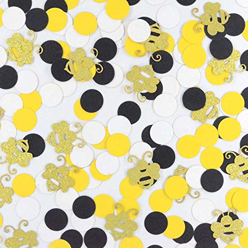 Product Cover Rainlemon Bumble Bee Confetti Boy Girl Baby Shower Gender Reveal Birthday Party Table Decoration Supply -Pack of 100