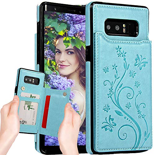 Product Cover Galaxy Note 8 Wallet Case for Women,Note 8 Case with Card Holder,Auker Vintage Butterfly Embossed Folio Flip Leather Secure Fit Magnetic Folding Stand Back Wallet Purse Case w/Money Pocket