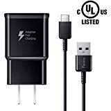 Product Cover Pantom Adaptive Fast Rapid Charging Wall Charger and 4 Type C USB C Data Cable Kit Compatible with Samsung Galaxy S10/S10+/S9/S9+/S8/S8+ Note 8/Note 9 & Other Smartphones [Black]