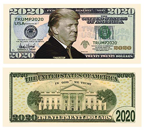 Product Cover American Art Classics Pack of 100 - Donald Trump 2020 Re-Election Presidential Dollar Bill - Limited Edition Novelty Dollar Bill - Best Gift for Lovers of Our Great President