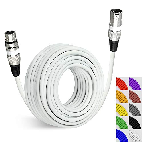 Product Cover EBXYA DMX XLR Cable 50 Feet Colored Pack- XLR Male to Female Mic Patch Cords 50ft- 3 Pins Balanced, White