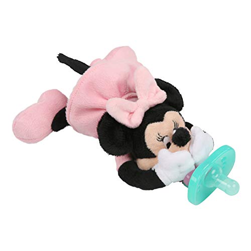 Product Cover Bright Starts Disney Baby Cozy Coo Soothing BPA-Free Pacifier with Plush Toy - Minnie Mouse, Ages Newborn +