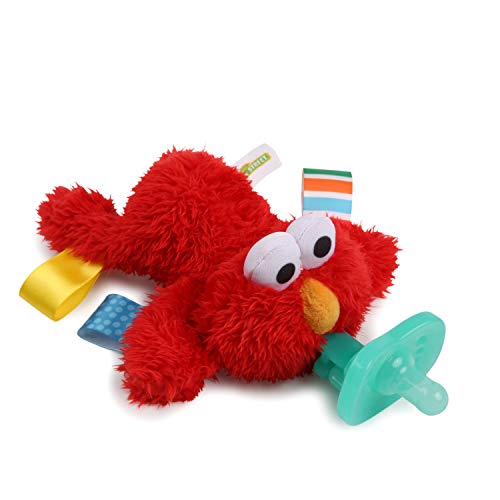 Product Cover Bright Starts Sesame Street Cozy Coo Soothing BPA-Free Pacifier with Plush Toy - Elmo, Ages Newborn +