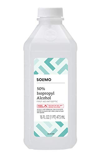 Product Cover Amazon Brand - Solimo 50% Isopropyl Alcohol First Aid Antiseptic, 16 Fl Oz (Pack of 1)