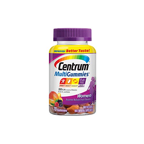 Product Cover Centrum Women MultiGummies (70 Count, Natural Cherry, Berry, Orange Flavor) Multivitamin / Multimineral Supplement Gummies