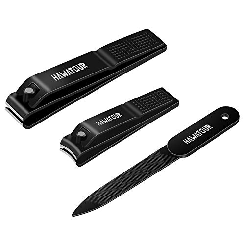 Product Cover Nail Clippers Set, Stainless Steel Fingernail and Toenail Clipper with Nail File by HAWATOUR