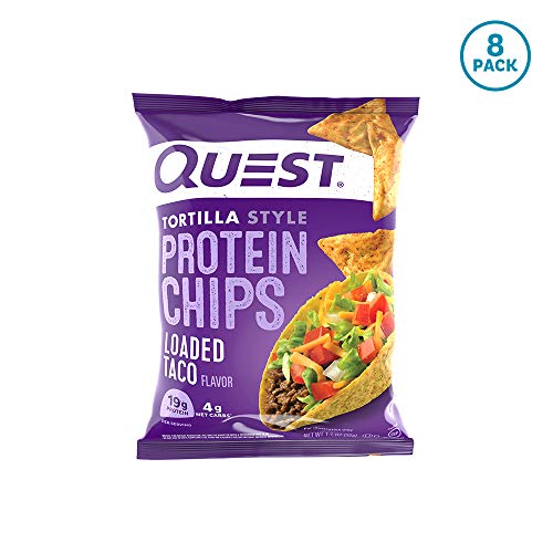 Product Cover Quest Nutrition Tortilla Style Protein Chips, Loaded Taco, Low Carb, Gluten Free, Baked, 1.1 Ounce (Pack of 8)