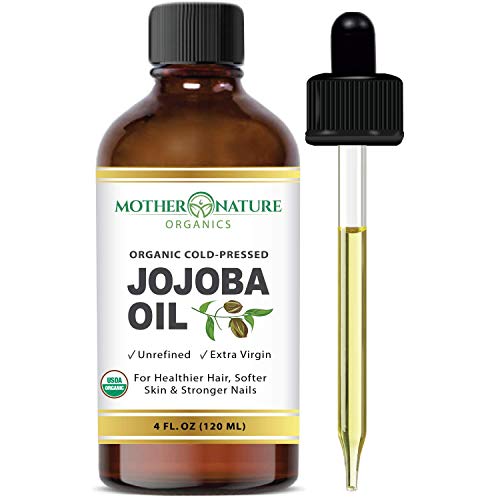 Product Cover USDA Certified Organic Jojoba Oil, 100% Pure, Cold Pressed, Unrefined, Hexane Free Oil. Natural Moisturizer for Face, Hair & Skin | Carrier Base Oil (4oz)