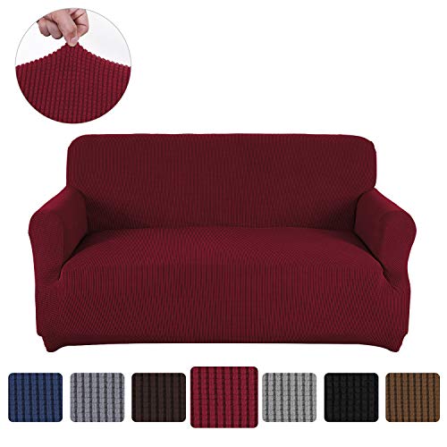 Product Cover Obstal Stretch Spandex Loveseat Slipcover, 2 Seat Sofa Covers for Living Room, Non Slip Sofa Slipcover with Elastic Bottom, Sofa Couch Coverings Furniture Protector for Dogs, Cats, Pets, and Kids
