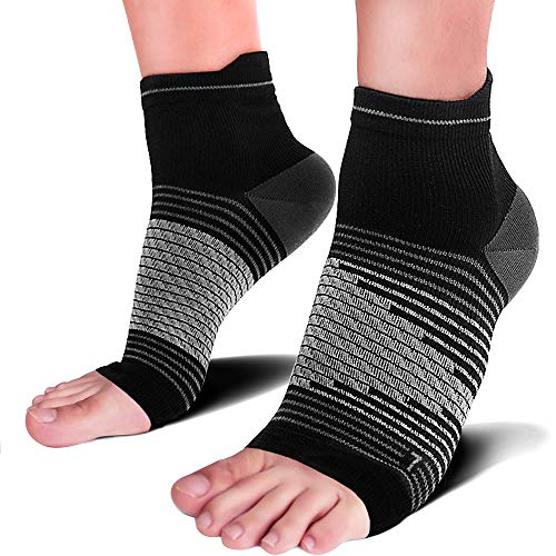 Product Cover PAPLUS Foot Compression Socks, Plantar Fasciitis Socks with Arch Support for Men Women - Compression Foot Sleeve for Aching Feet & Heel Pain Relief - Better Than Night Splint, Black M