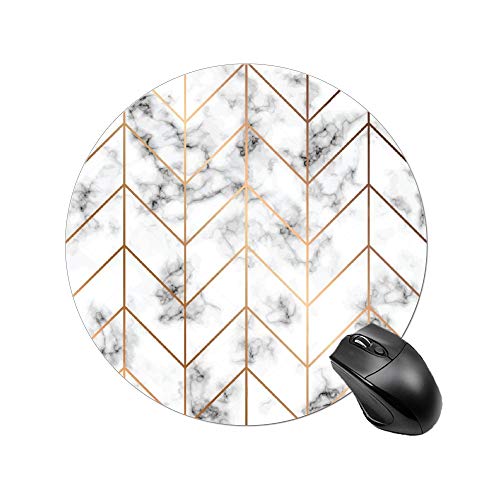 Product Cover BYBART Mouse Pad, Black White Marble Stripe Mouse Pad Round Non-Slip Rubber Mousepad Office Accessories Desk Decor Mouse Pads for Computers Laptop