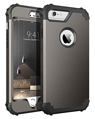 Product Cover iPhone 6S Plus Case, iPhone 6 Plus Case, BENTOBEN Heavy Duty Rugged Shockproof 3 in 1 Hybrid Hard PC Soft Silicone Bumper Protective Phone Case for iPhone 6S Plus/iPhone 6 Plus (5.5 Inch), Gunmetal