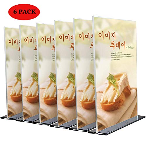 Product Cover YDisplay Acrylic Sign Holder 8.5x11 inches Double Sided Display Tabletop Sign Holder Stand Menu Holder for Hotel Restaurant School,6 Pack