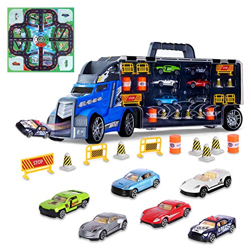 Product Cover AOKESI Transport Car Carrier Truck Toy - Mini Car and Play Vehicle Set for Kids, Best Gift for Boys Girls Age of 3-12 Year Old