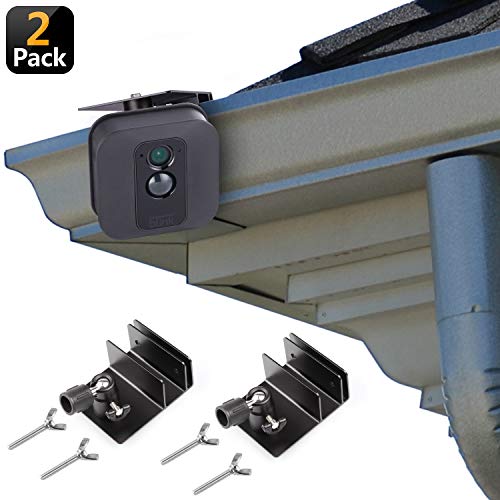 Product Cover [Upgraded Version] Gutter Mount for Blink XT & Blink XT2 Outdoor Camera, Best Viewing Angle for Your Blink XT Camera, Weatherproof Aluminum Alloy Material (2 Pack, Black)