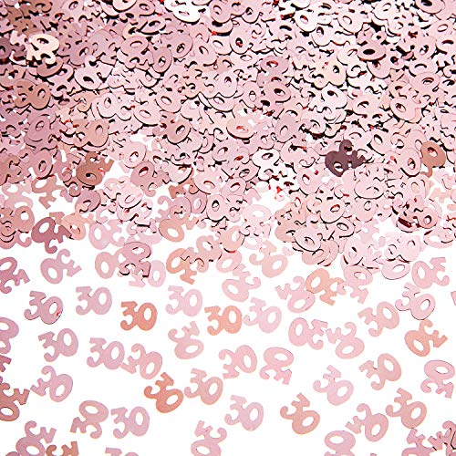 Product Cover EMAAN 30th Wedding Anniversary and 30th Birthday Party Table Confetti Decorations, 30 Number Metallic Foil Confetti for 30th Anniversary Theme Party（Rose Gold）