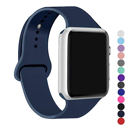 Product Cover ic6Space Band Compatible for Apple Watch 38mm 42mm 40mm 44mm, Soft Silicone Sports Band for iWatch Series 5 4 3 2 1 (Midnight Blue, 38mm/40mm-s/m)