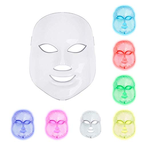 Product Cover Light Therapy Mask, 7 Colors Led Photon Face Mask Machine Led Mask Beauty Proactive Skin Care For Anti-Aging Firming Skin Improving Fine with US Plug